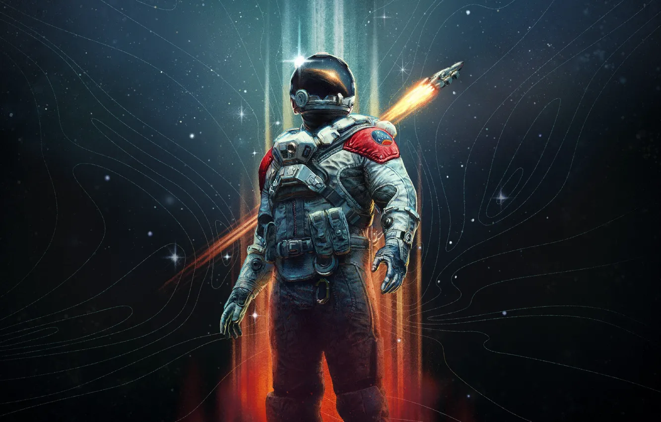 Photo wallpaper Action, Starfield, Into