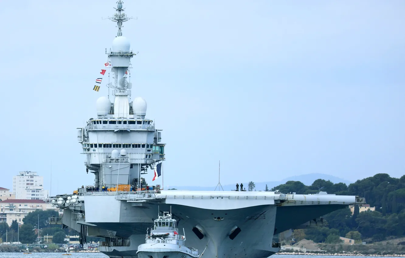 Photo wallpaper the carrier, Charles de Gaulle, French Navy
