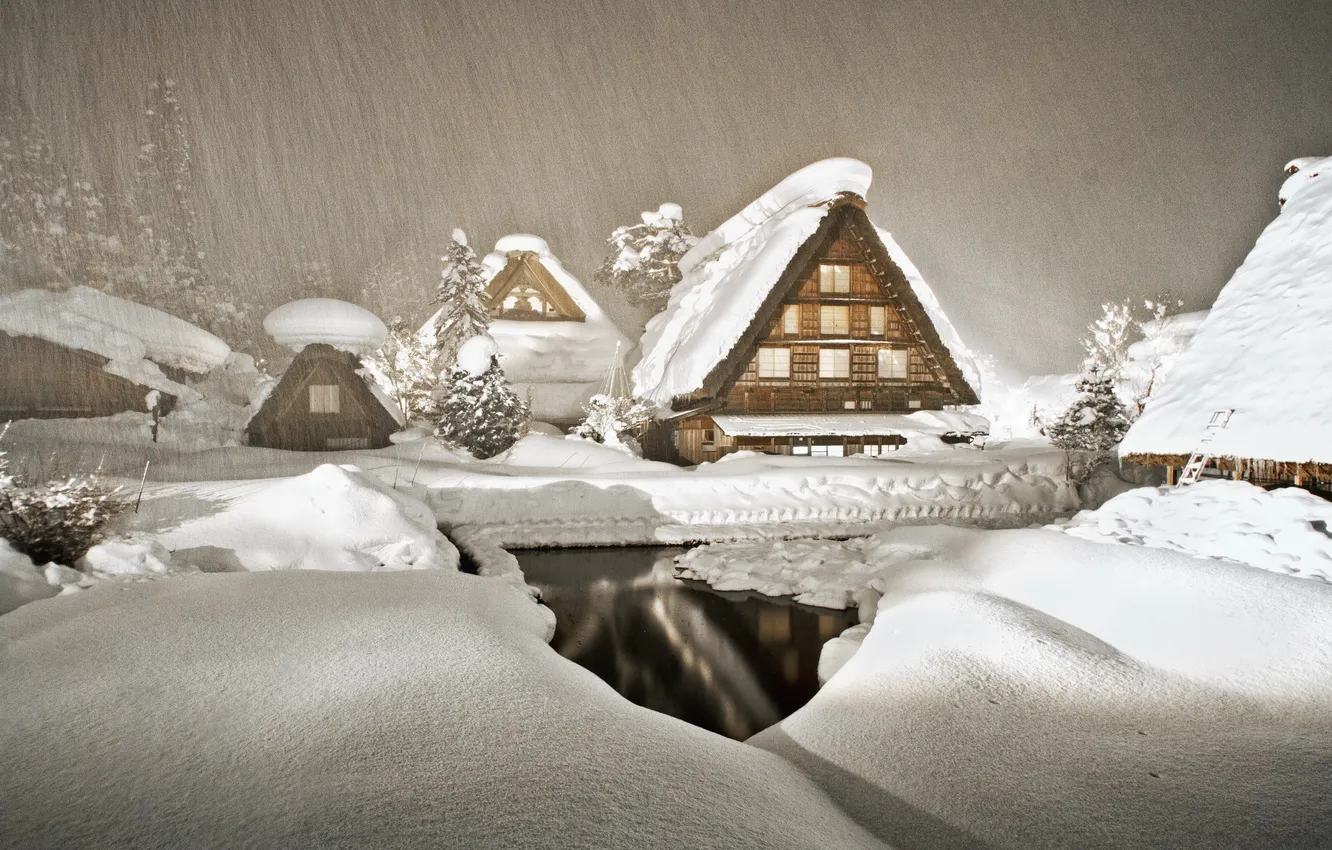 Photo wallpaper Gifu Prefecture, Shirakawa-mura