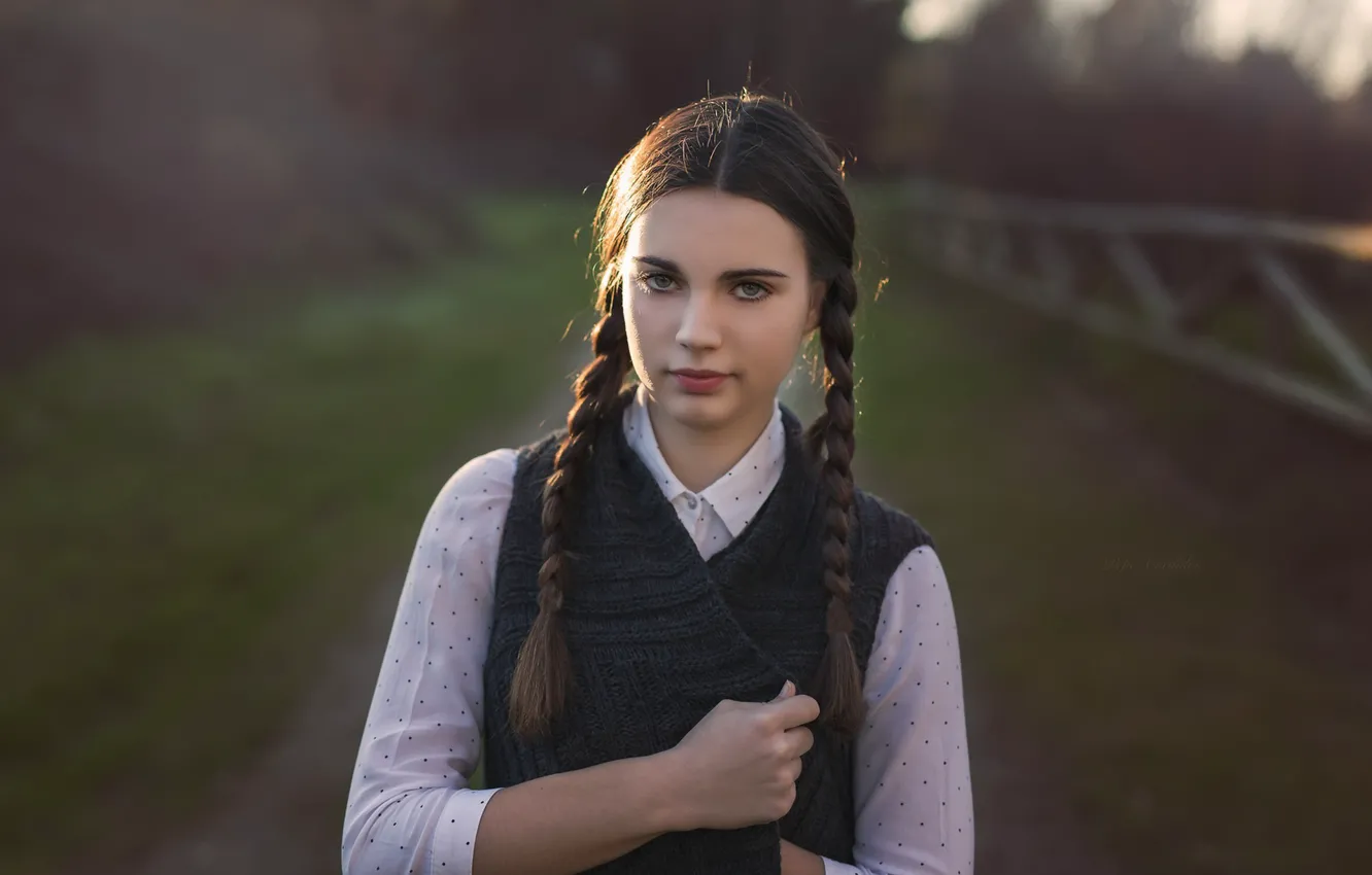 Photo wallpaper look, girl, portrait, beauty