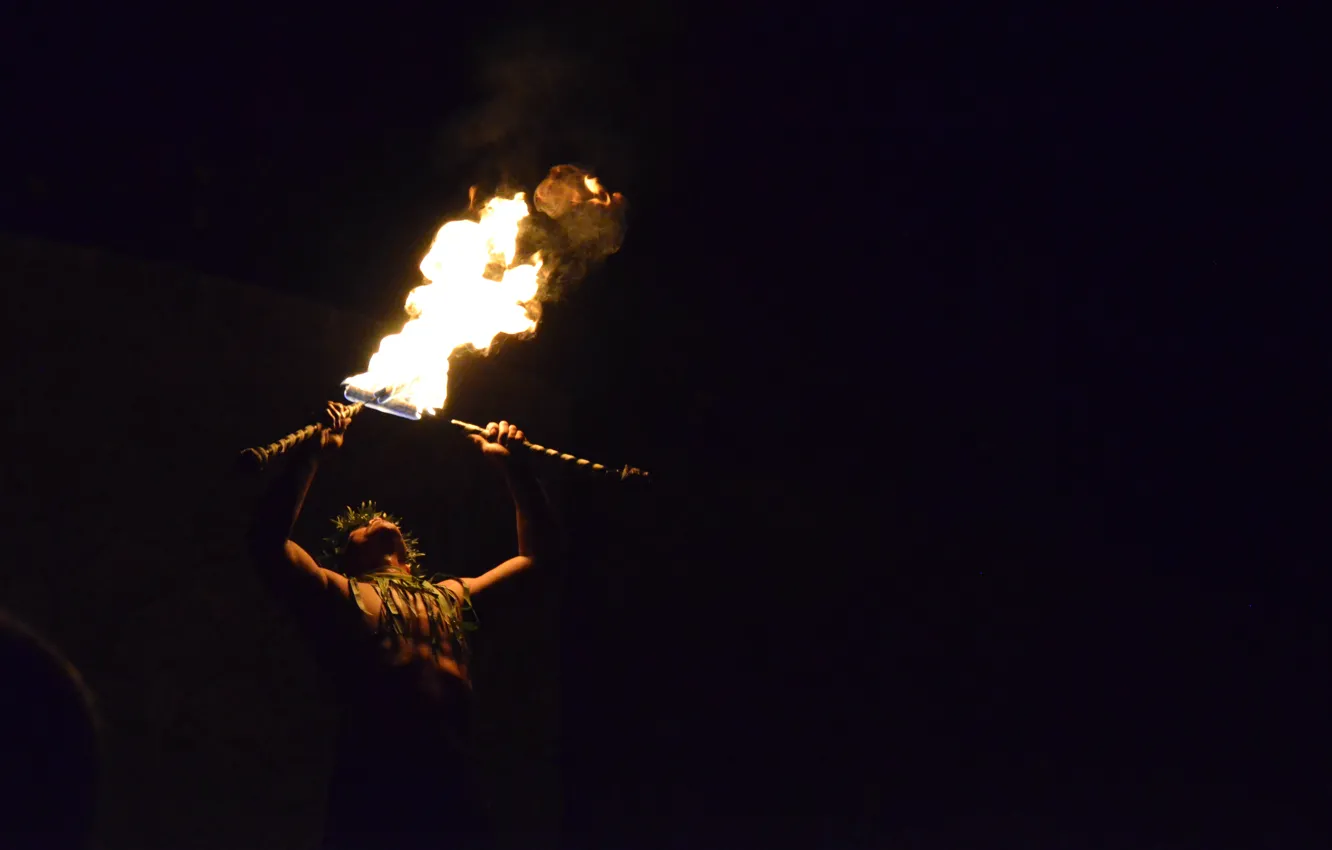 Photo wallpaper fire, flame, night, ritual, TRIBE