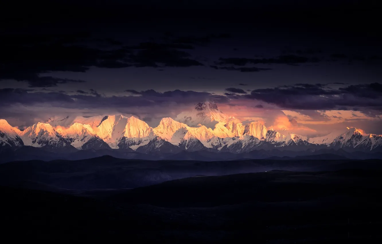 Photo wallpaper clouds, light, mountains, The Himalayas