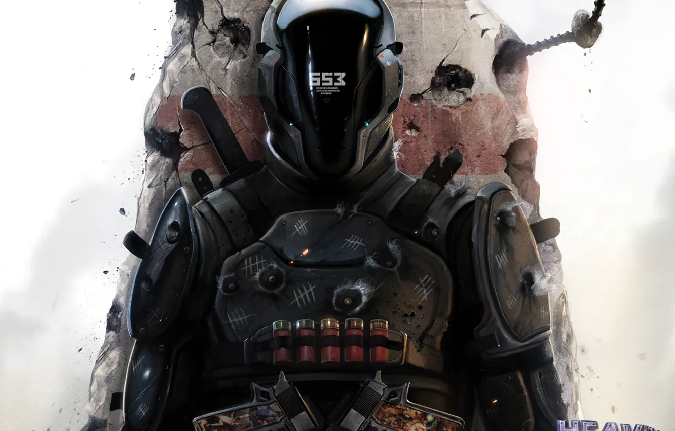 Photo wallpaper gun, shelter, shootout, the suit, shooting