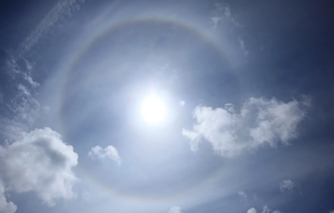 Photo wallpaper the sky, the sun, halo