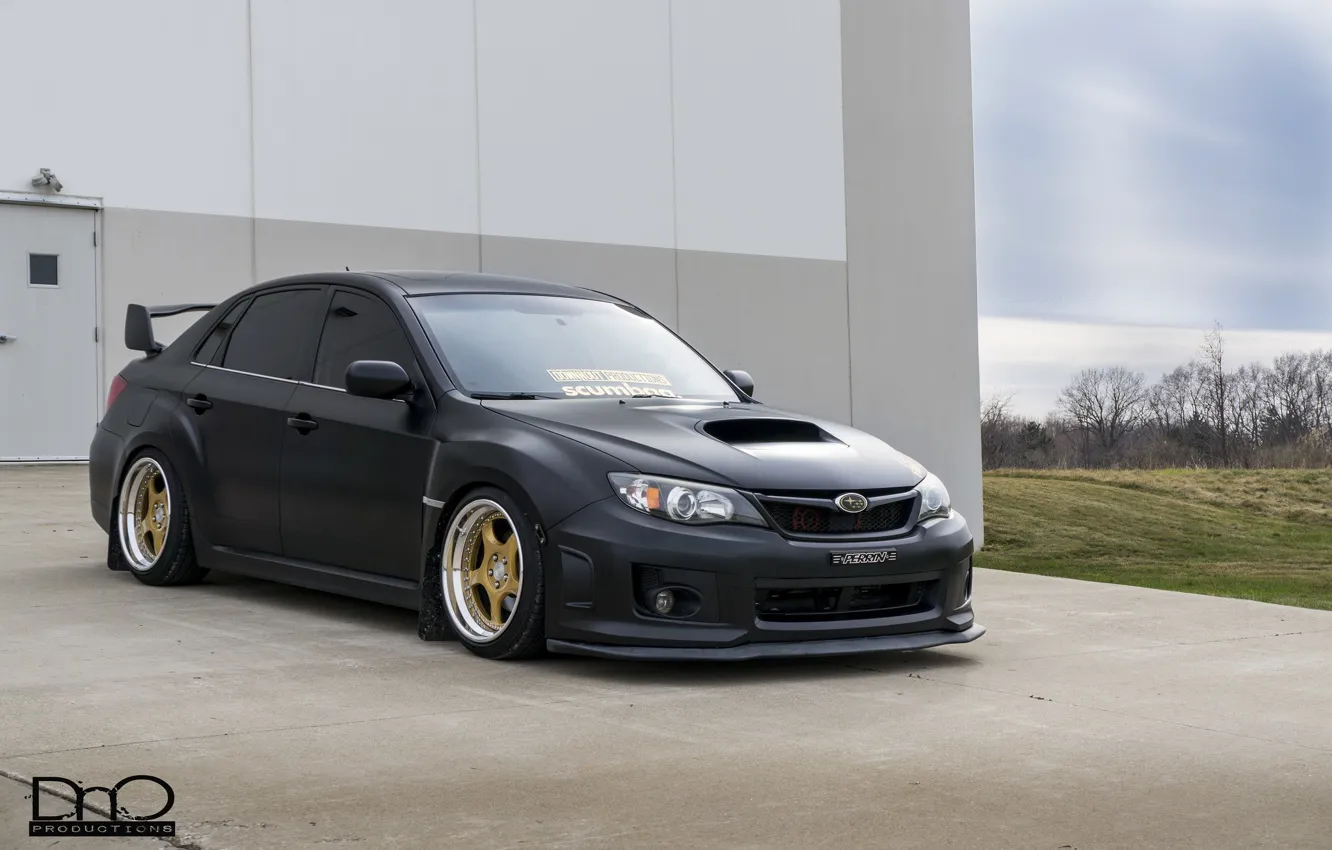 Photo wallpaper Subaru, Impreza, WRX, Japan, black, STI, tuning, power