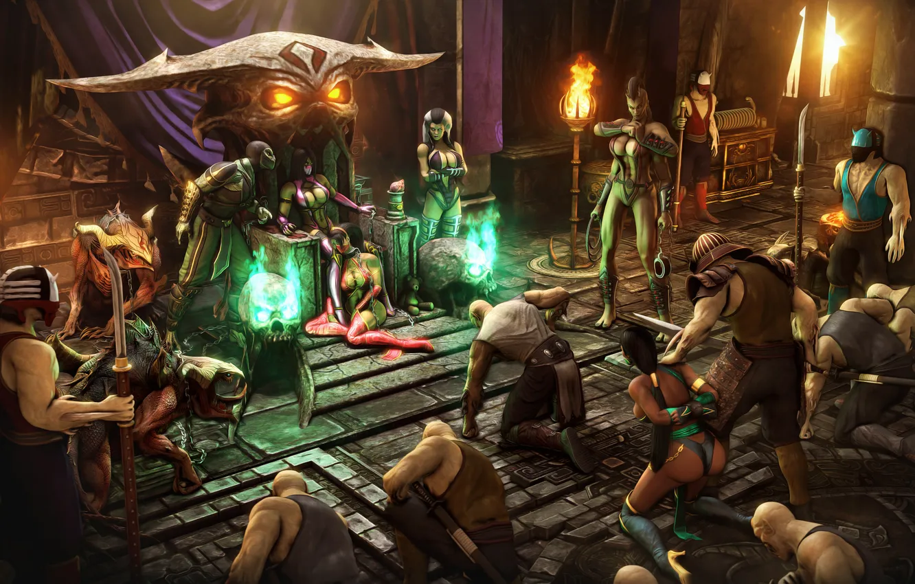 Photo wallpaper Mortal Kombat, kitana, sindel, Mileena, Jade, reptile, baraka, sheeva