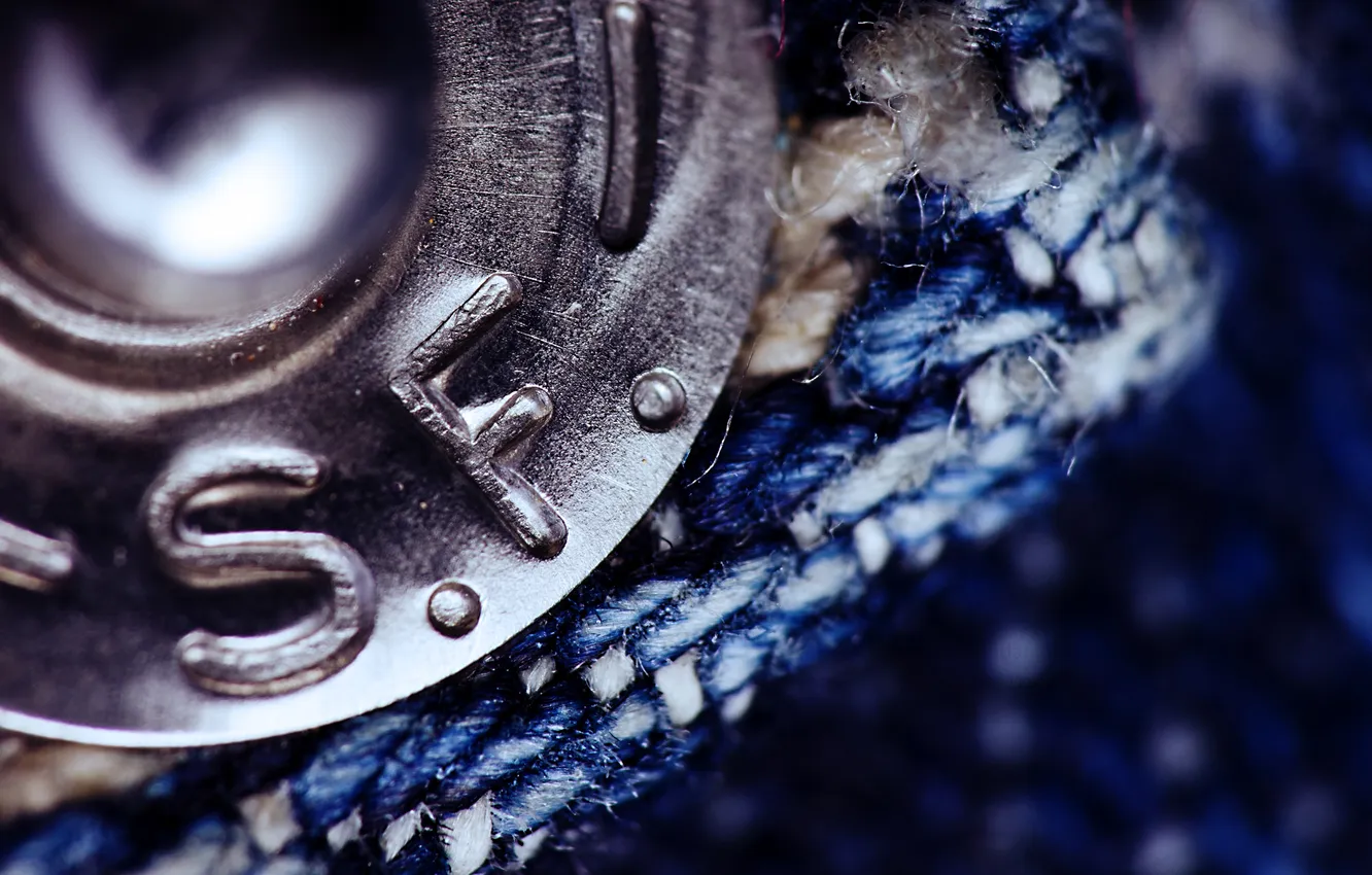 Photo wallpaper macro, Wallpaper, jeans, fabric, buttons, wallpapers, jeans