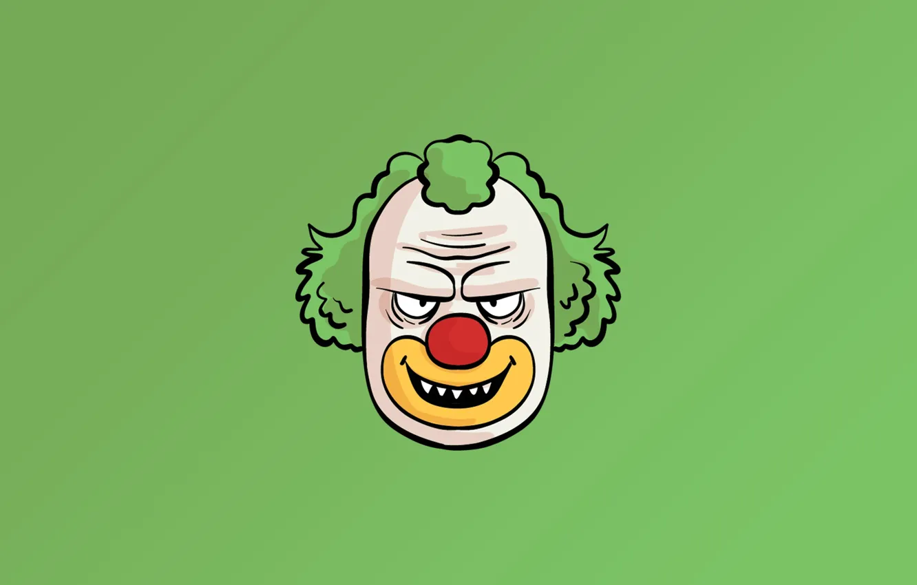 Photo wallpaper face, fear, digital art, artwork, Minimalism, clown, simple background, teeth