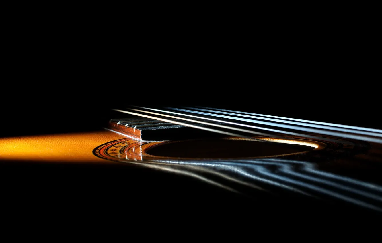 Photo wallpaper macro, music, guitar