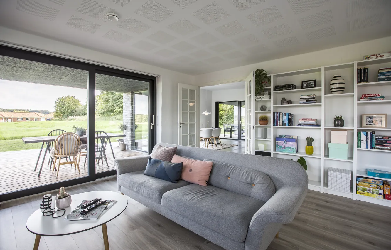 Photo wallpaper interior, terrace, living room