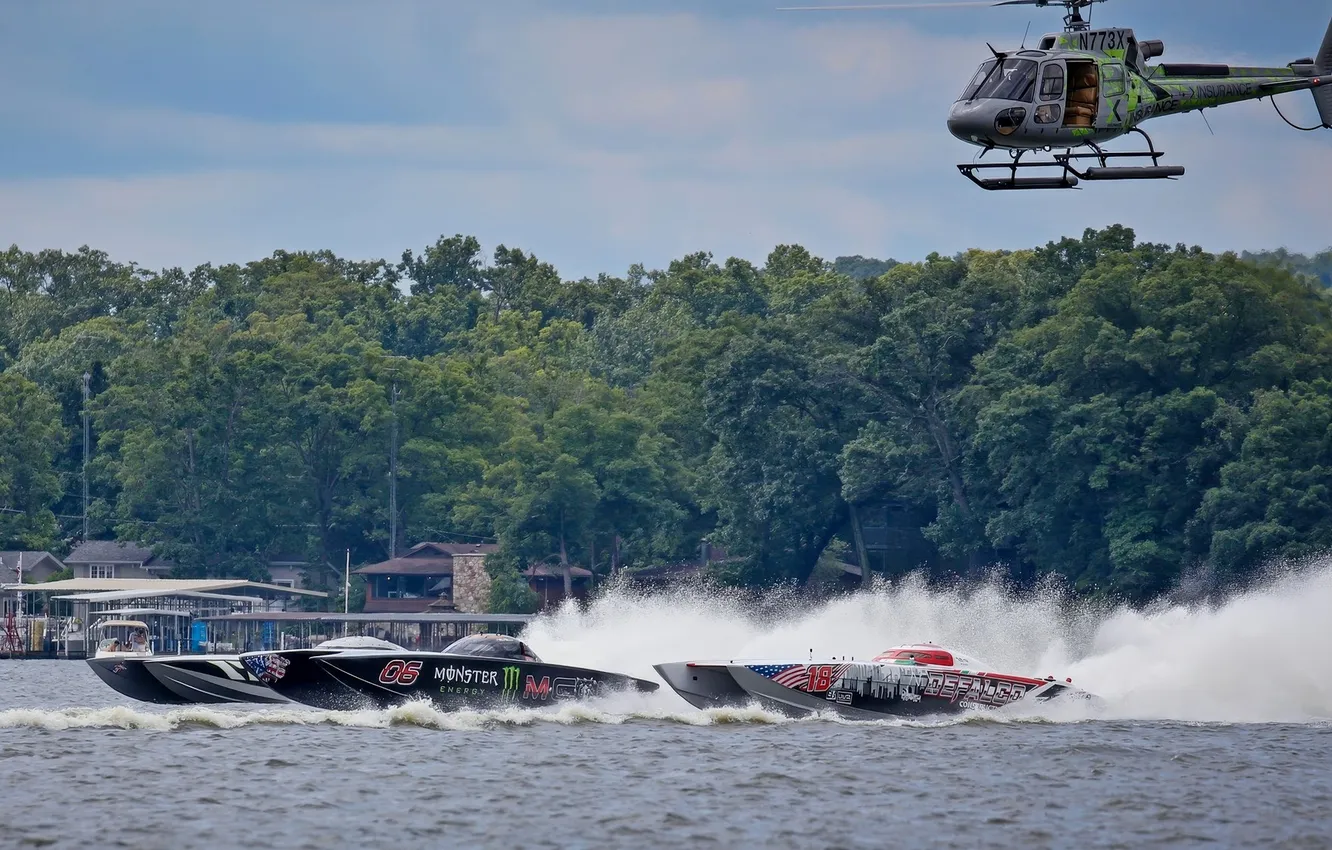 Photo wallpaper race, boat, speed