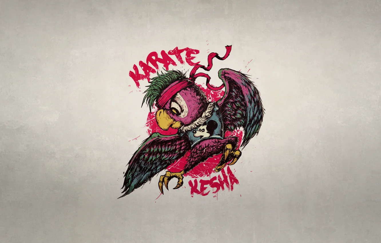 Photo wallpaper style, background, minimalism, Cache, parrot, style, art, background