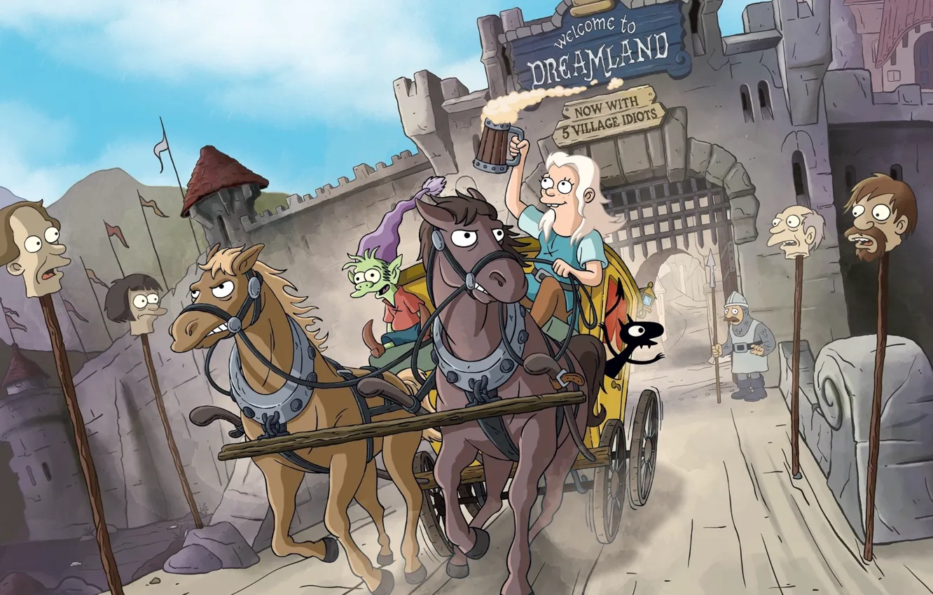 Photo wallpaper fantasy, fantasy, adventure, Comedy, Disenchantment, Black comedy, Disappointment, Off-color humor