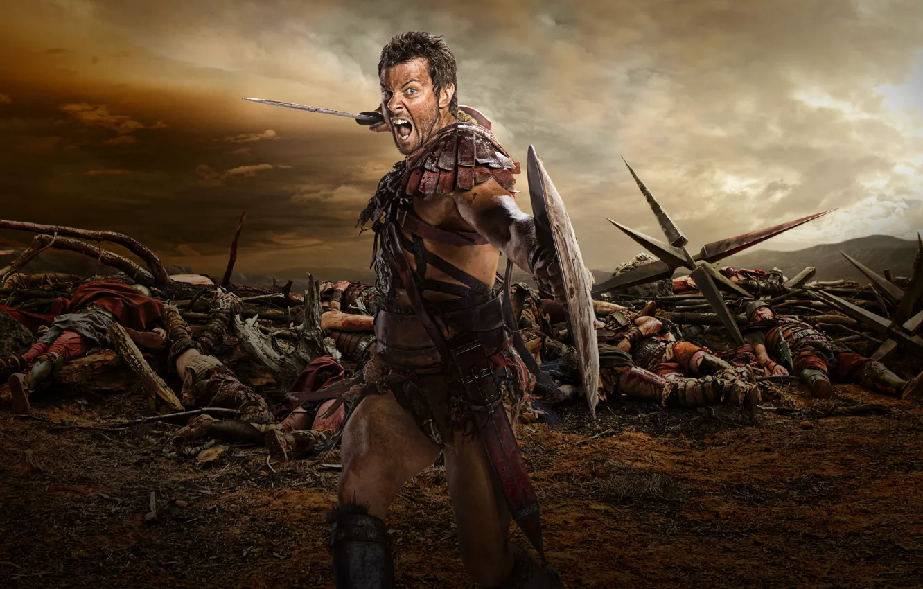 Photo wallpaper Spartacus, Spartacus, Dan Furnival, Agron, War of the damned