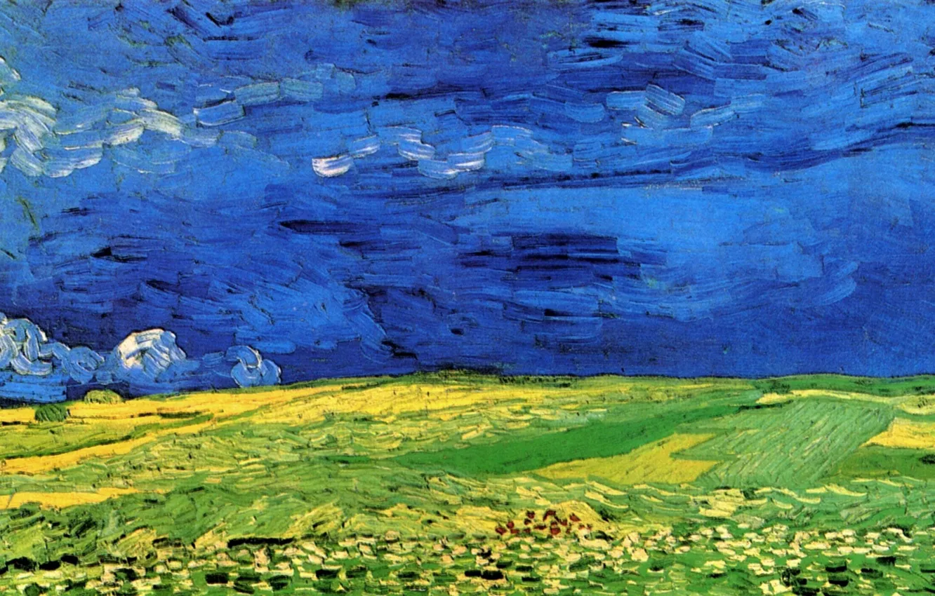 Photo wallpaper Vincent van Gogh, Wheat Field Under, Clouded Sky