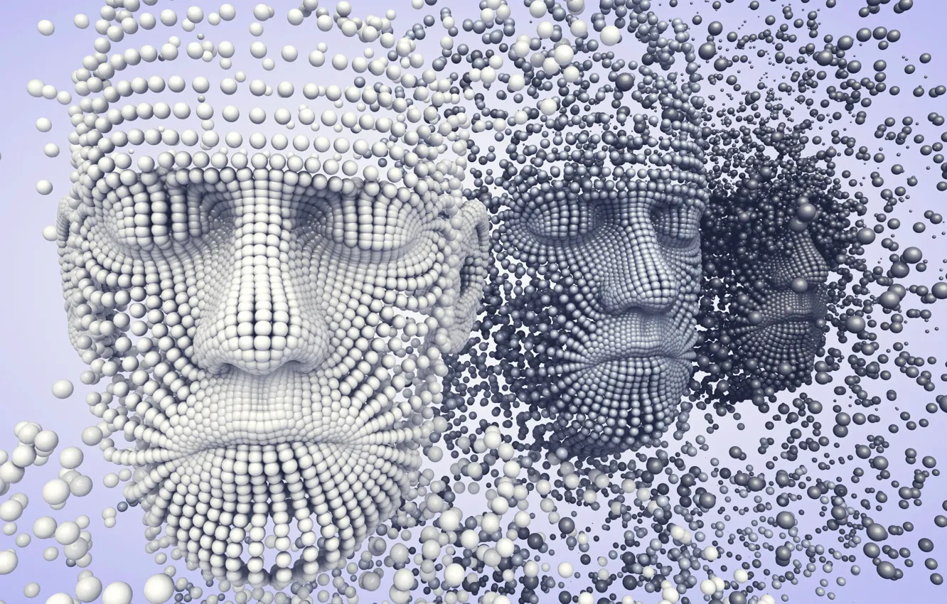 Photo wallpaper balls, face, the volume