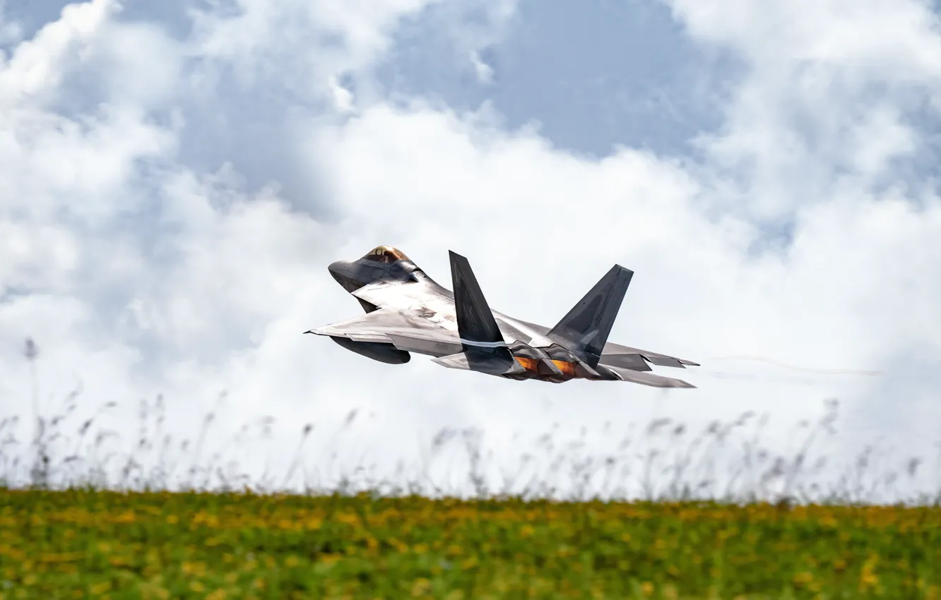 Photo wallpaper unobtrusive, UNITED STATES AIR FORCE, multi-purpose fighter of the fifth generation, Lockheed/Boeing F-22 Raptor