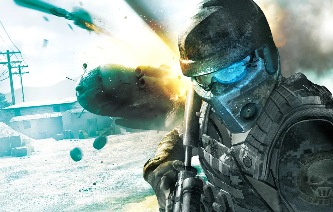 Photo wallpaper soldiers, machine, Tom Clancy’s Ghost Recon Advanced Warfighter II, assault suit