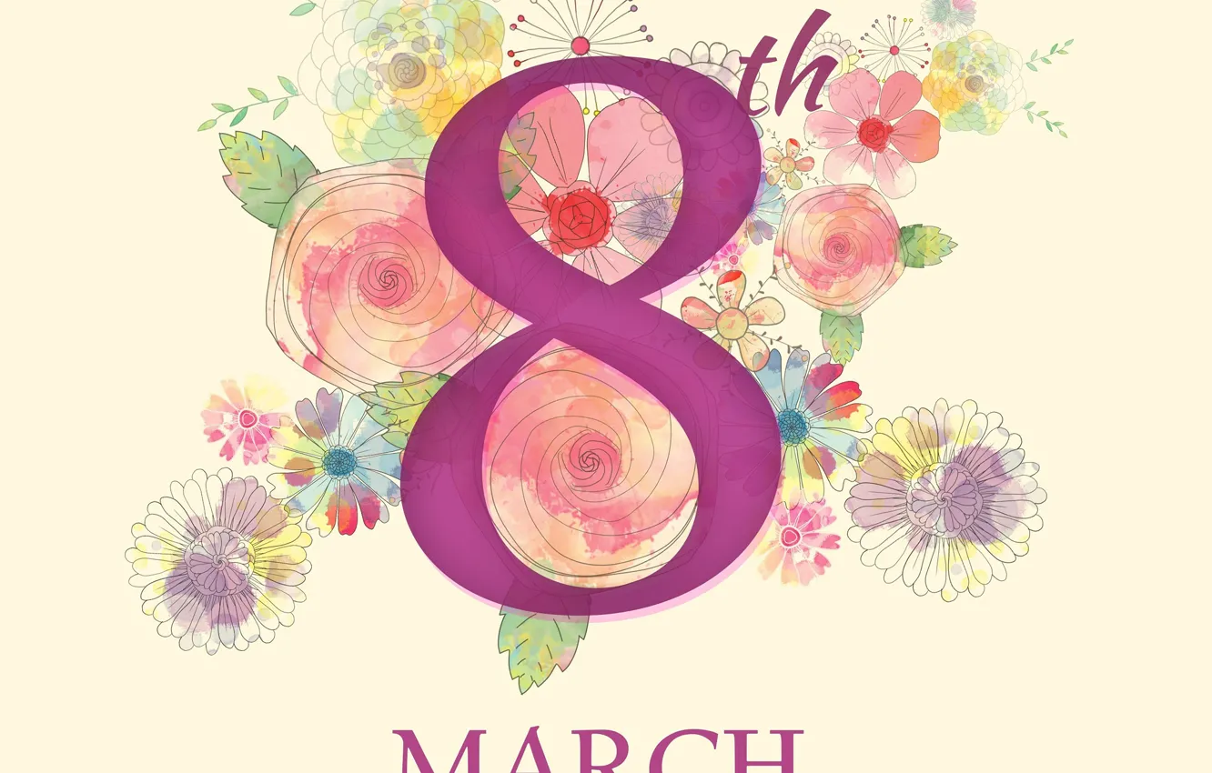Photo wallpaper flowers, holiday, spring, March 8, women's day