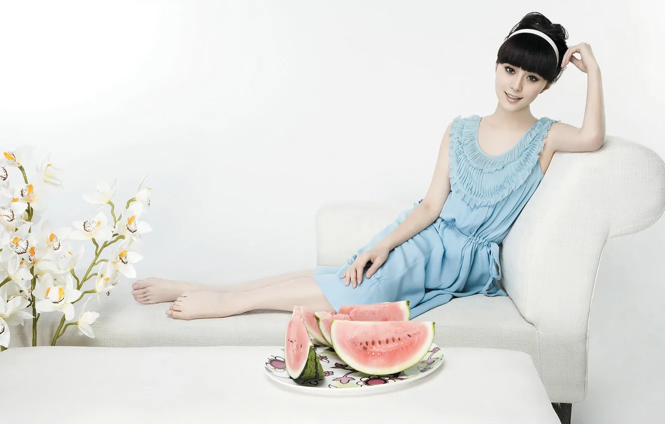 Photo wallpaper flowers, watermelon, Asian, kopeck piece