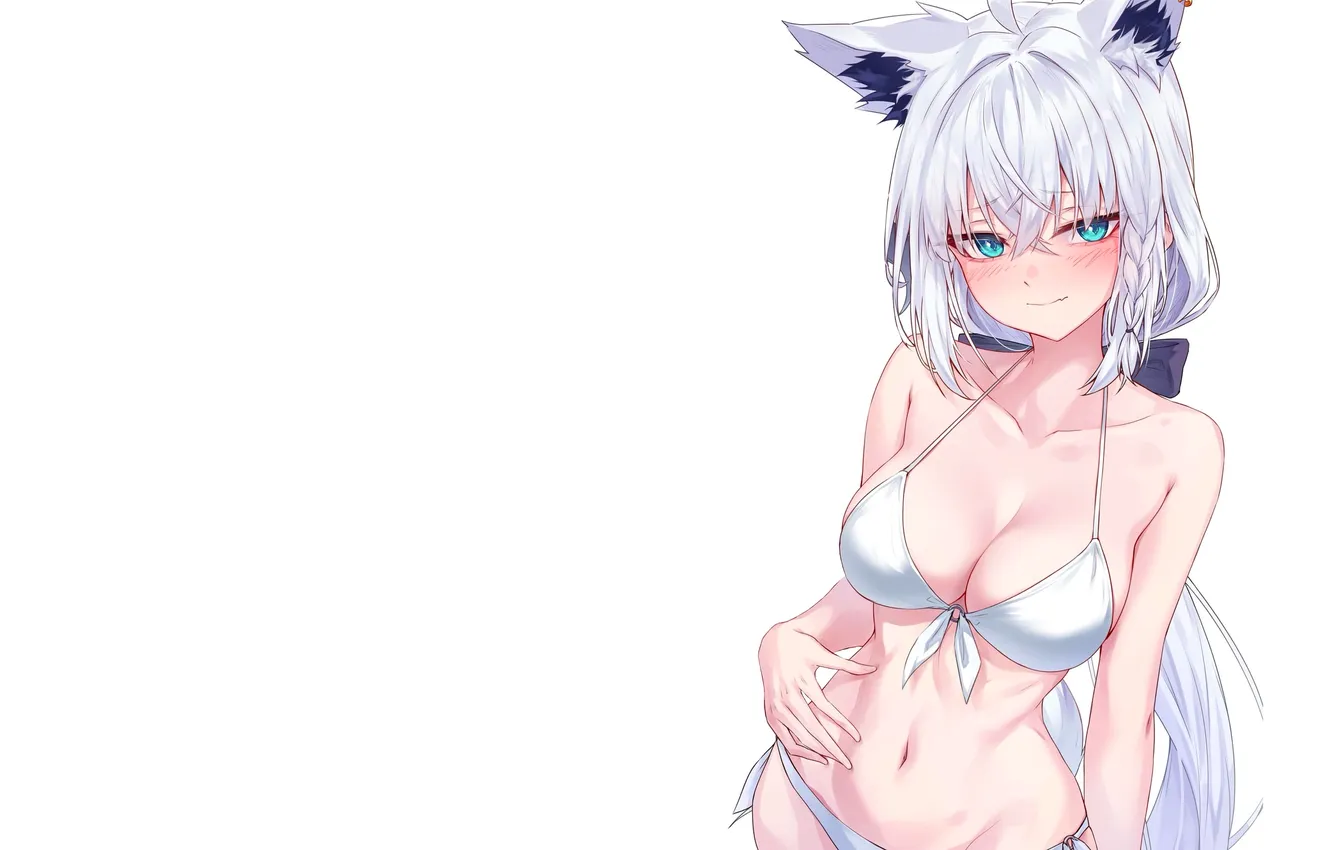 Photo wallpaper kawaii, girl, hot, sexy, cleavage, boobs, anime, blue eyes