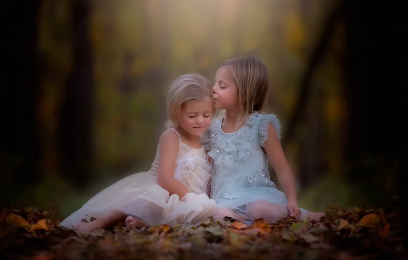 Photo wallpaper autumn, kiss, girl, danielle balance