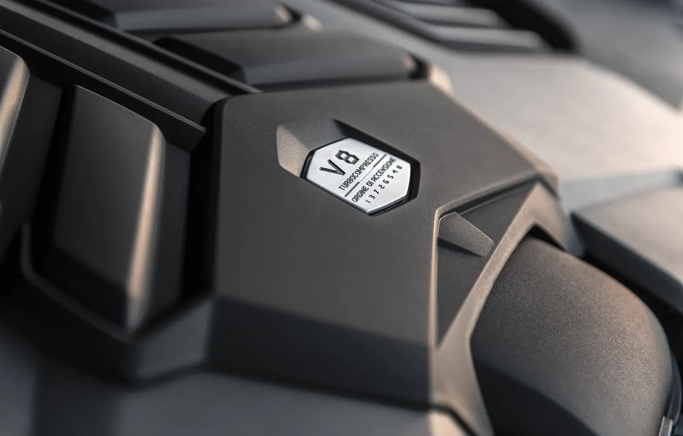 Photo wallpaper Lamborghini, Urus, engine, badge, V8, Hennessey Lamborghini Urus