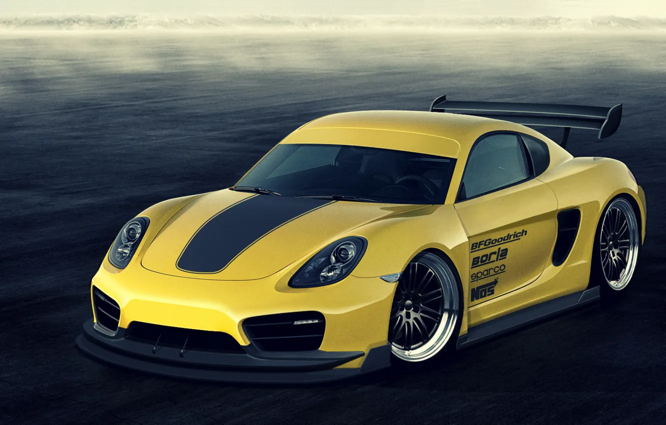 Photo wallpaper Porsche, Cayman, tuning, hero, avto