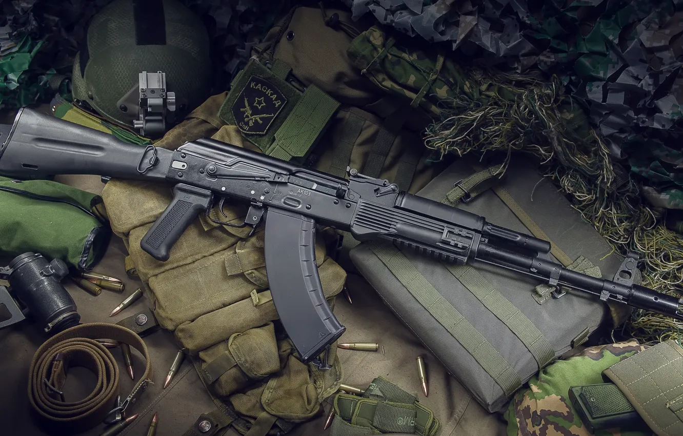 Photo wallpaper weapons, machine, weapon, Kalashnikov, assault Rifle, kalashnikov, AKM, AK-103