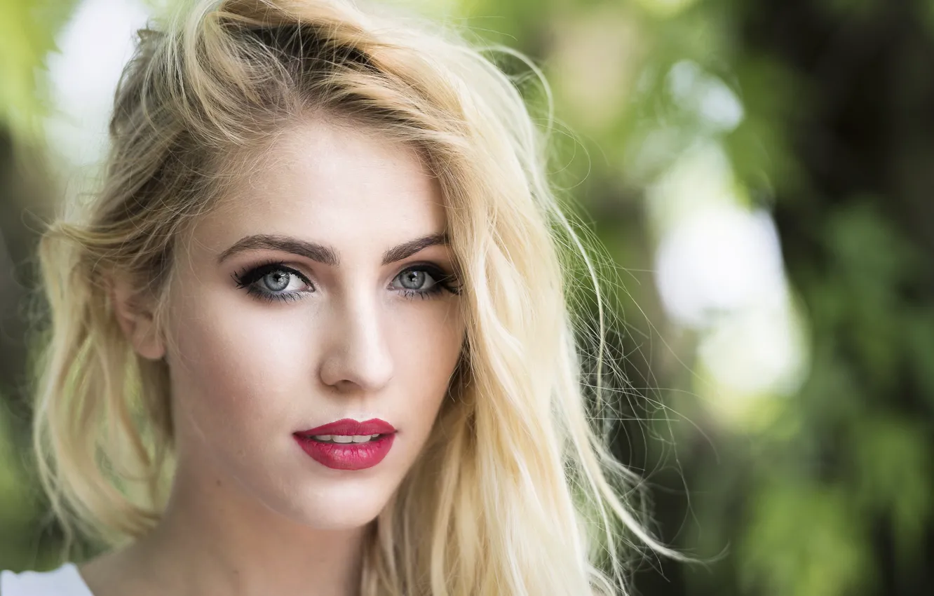 Photo wallpaper look, face, lipstick, lips, beauty, Asha