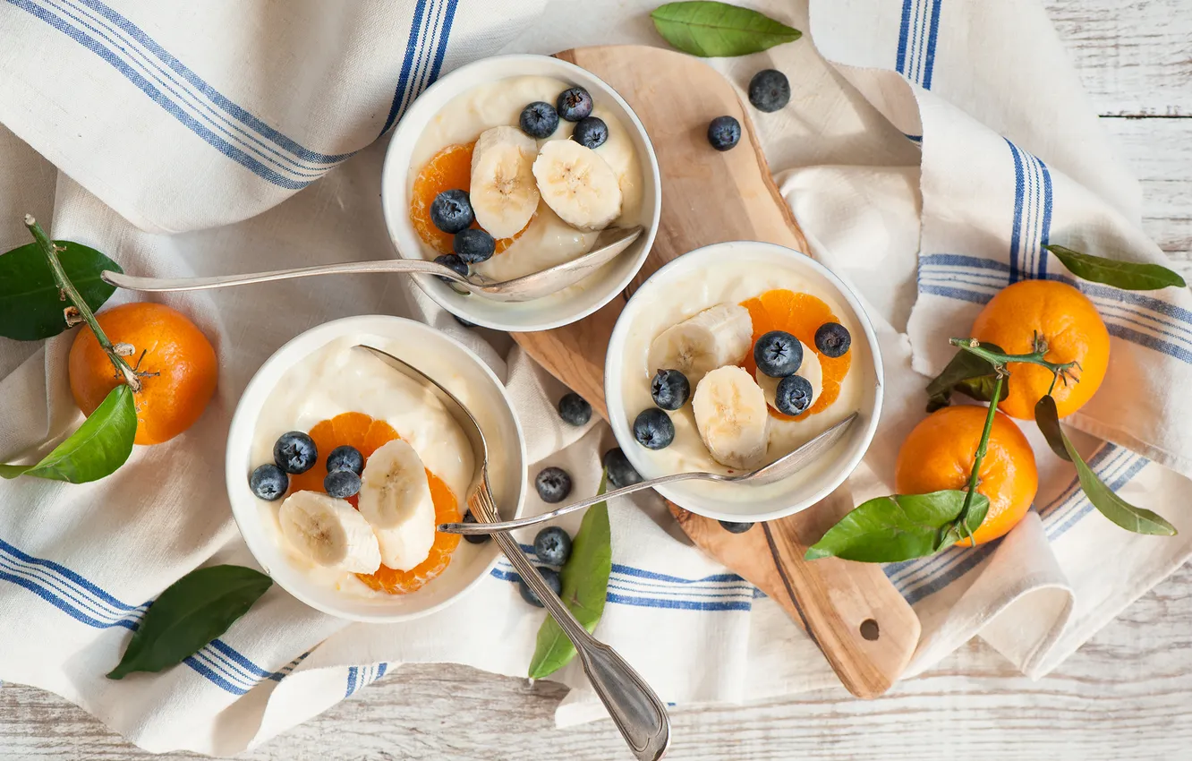 Photo wallpaper napkin, tangerines, napkin, Cottage cheese and berries, tangerines, Cheese and berries