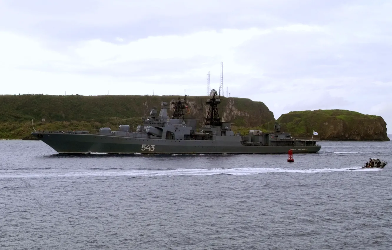Photo wallpaper large anti-submarine ship, combat service, Marshal Shaposhnikov