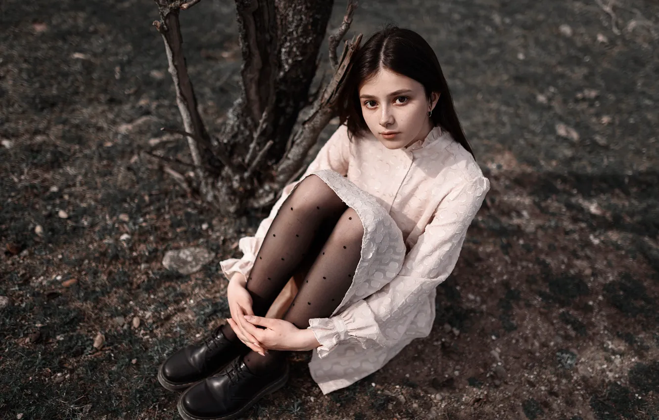 Photo wallpaper girl, dress, freckles, Juliana Naidenova