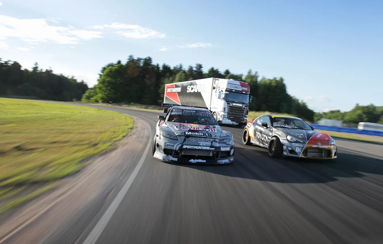 Photo wallpaper drift, drift, trek, Scania, Mazda. Toyota. GT