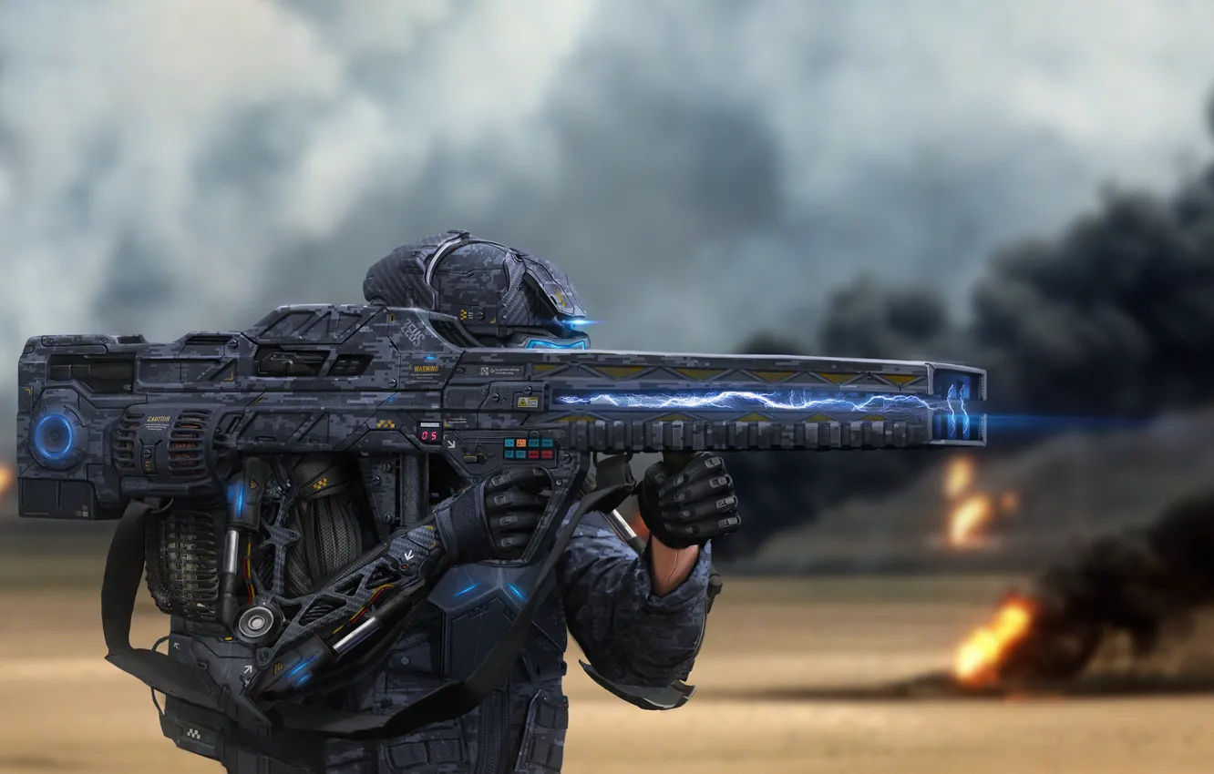 Photo wallpaper style, weapons, fiction, art, soldiers, equipment, soldier, military