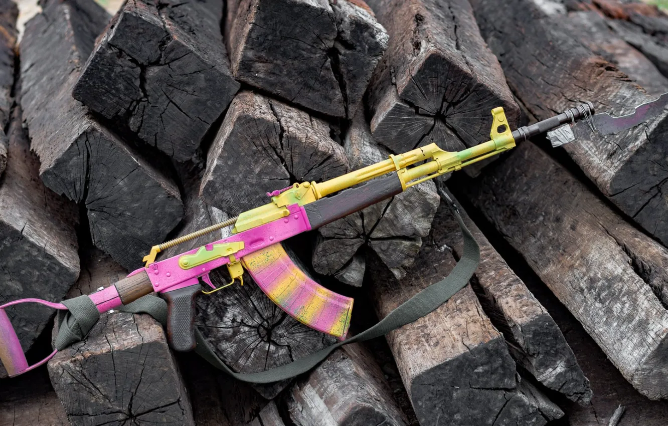 Photo wallpaper machine, weapon, AKM, assault rifle, AKM, Fallout 4, AK, ogie