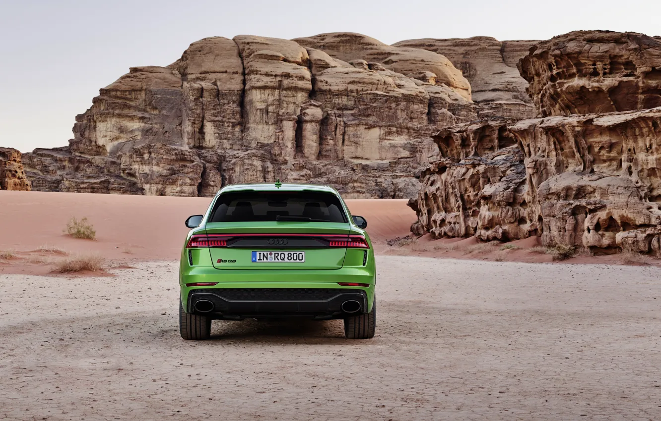 Photo wallpaper Audi, desert, rear view, crossover, 2020, RS Q8