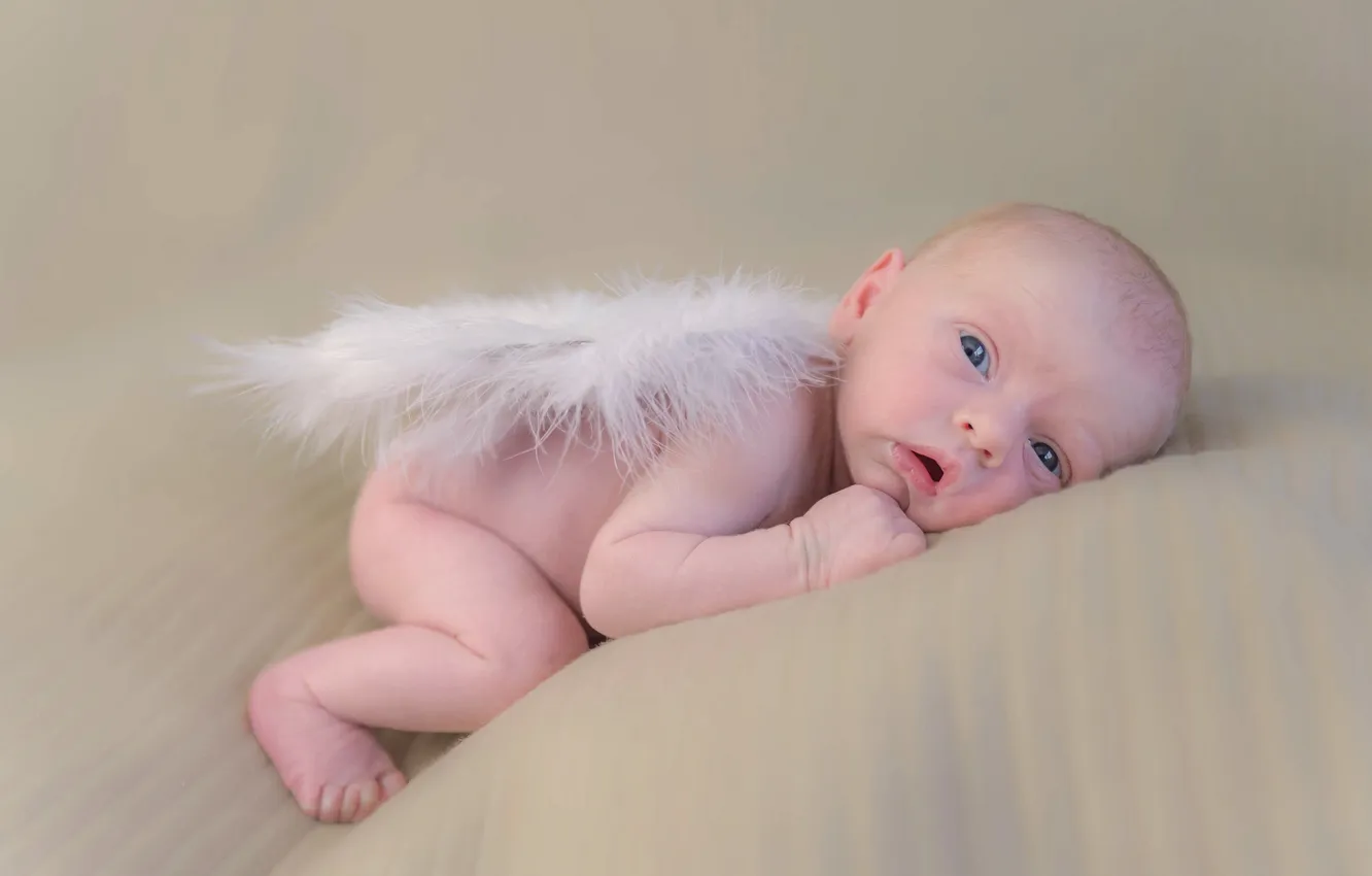 Photo wallpaper look, angel, baby