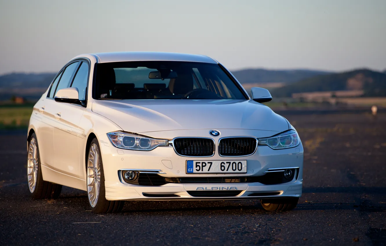 Photo wallpaper BMW, White, F30, Biturbo, Alpina