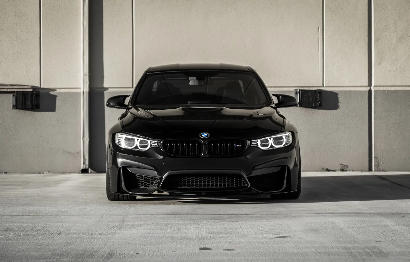 Photo wallpaper BMW, Front, Black, Face, F82, Strict, Sight