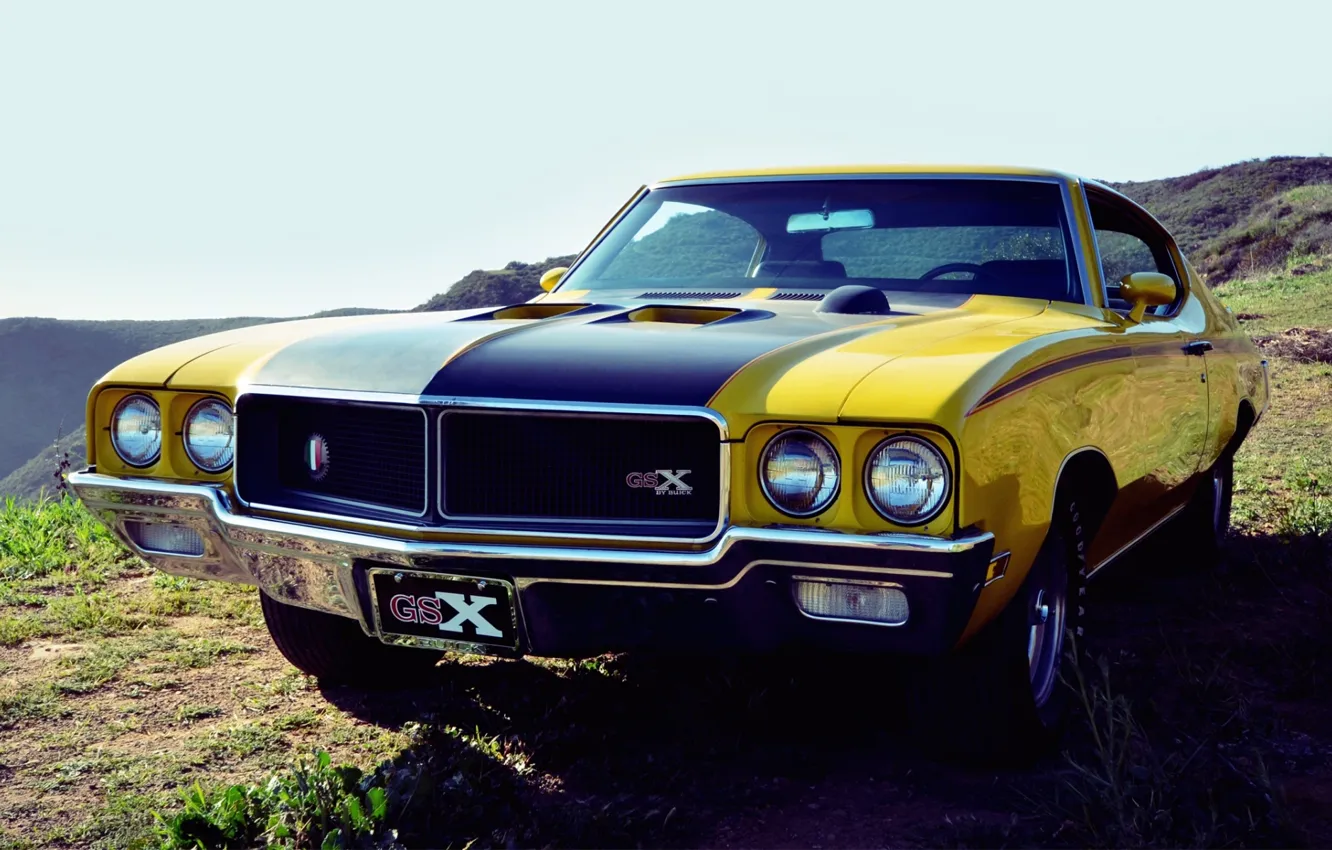 Photo wallpaper the sky, Buick, 1970, the front, Muscle car, GSX, Muscle car, Buick