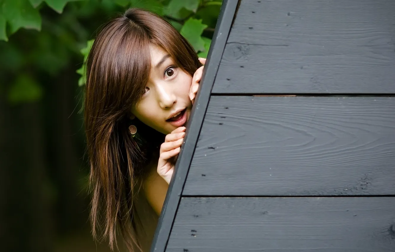 Photo wallpaper girl, background, Asian