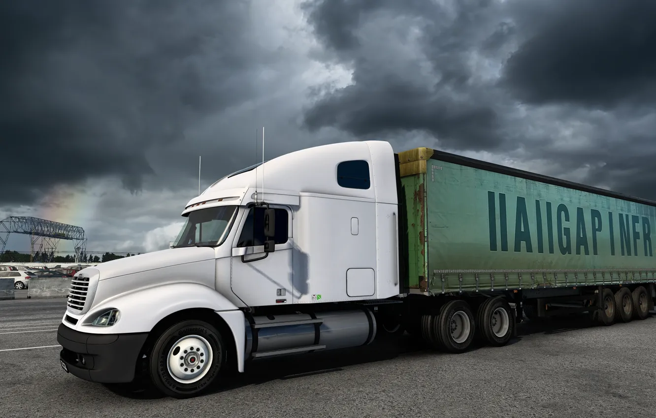 Photo wallpaper game, tractor, Freightliner, Euro Truck Simulator 2