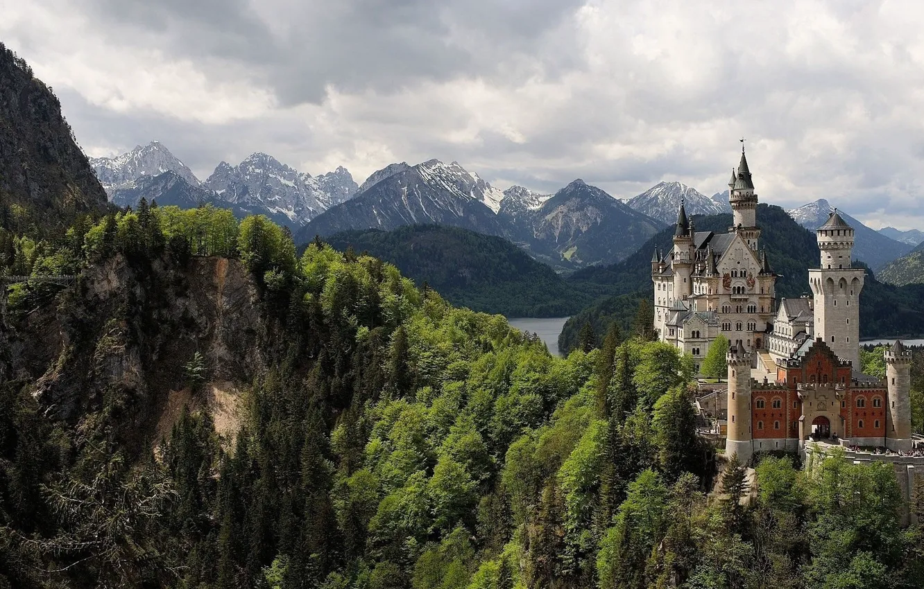 Photo wallpaper mountains, nature, castle