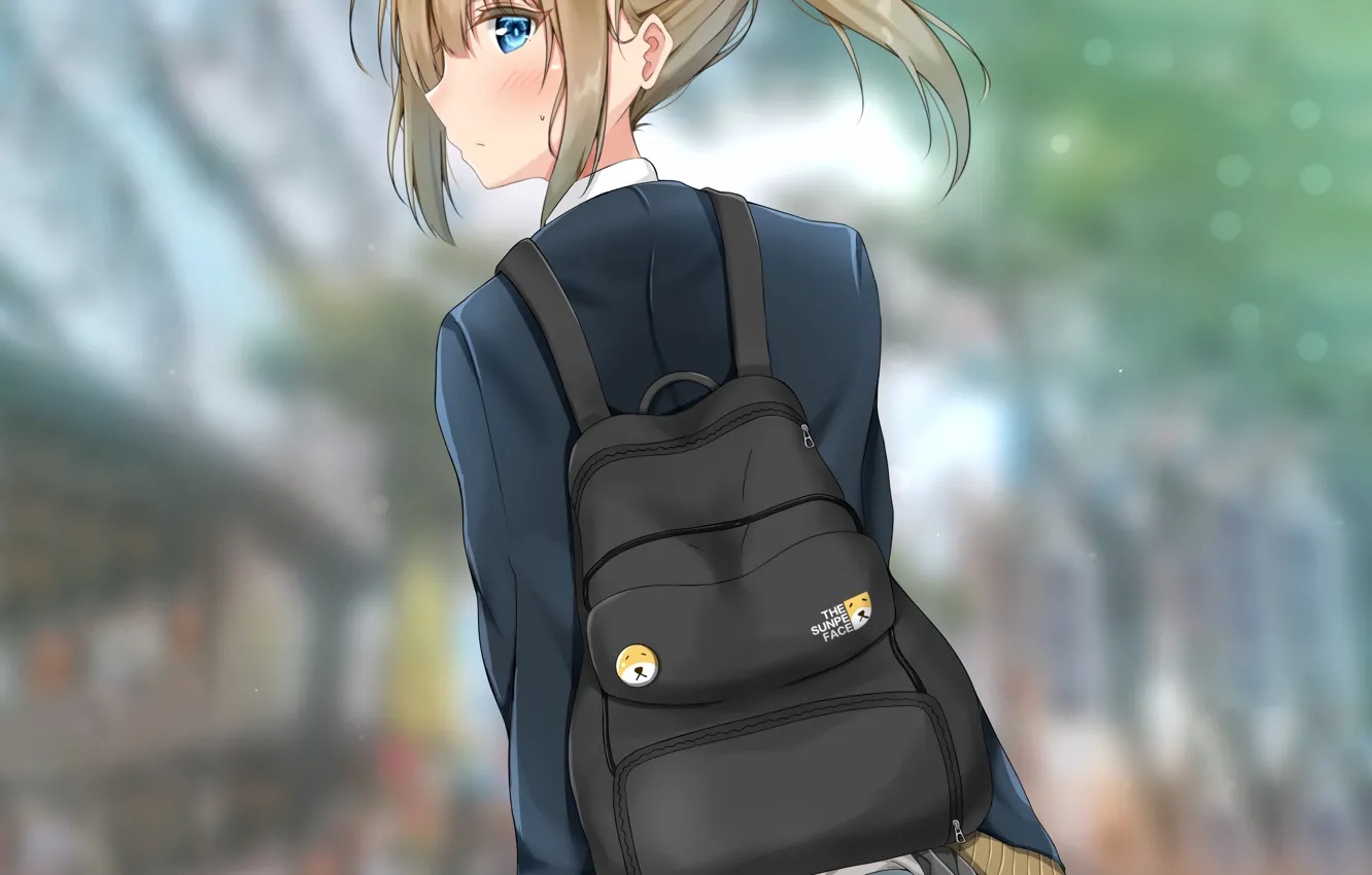 Photo wallpaper girl, sexy, lingerie, ass, school uniform, panties, anime, beautiful