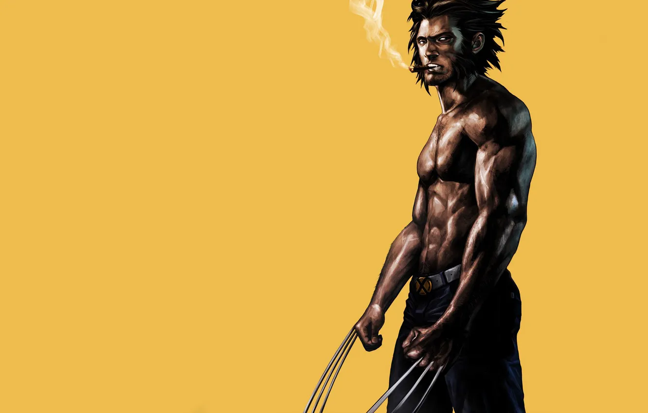 Photo wallpaper cigar, Wolverine, Logan, x-men, Wolverine, X-Men, Marvel, Comics