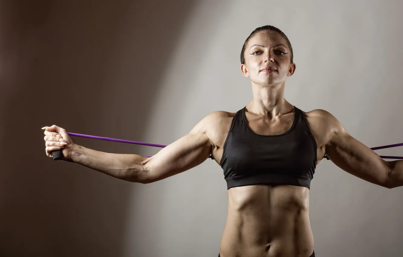 Photo wallpaper woman, workout, fitness, toned body