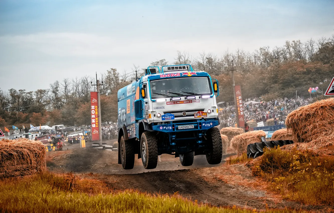 Photo wallpaper Sport, Machine, Truck, Race, Master, Russia, Kamaz, Rally