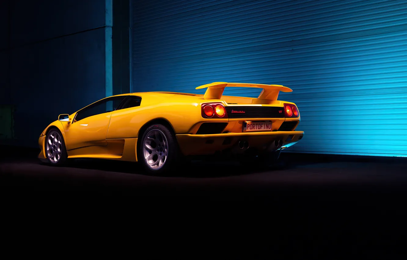 Photo wallpaper Lamborghini, supercar, yellow, Diablo, iconic, Lamborghini Diablo VT 6.0