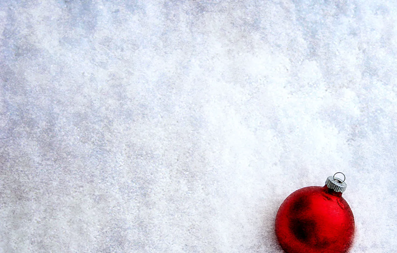 Photo wallpaper winter, snow, balls, new year
